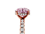 Rose gold Fancy Pink Round Cut Diamond Solitaire Ring with Round  Pavé Band and Four-Prong Setting_41