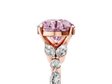 Rose gold Fancy Pink Round Cut Diamond Solitaire Ring with Side Stones and Four-Prong Setting_22