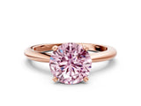 Rose gold Fancy Pink Round Cut Diamond Solitaire Ring with Six-Prong Setting and Classic Band_23