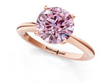 Rose gold Fancy Pink Round Cut Diamond Solitaire Ring with Six-Prong Setting and Classic Band_24
