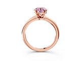 Rose gold Fancy Pink Round Cut Diamond Solitaire Ring with Six-Prong Setting and Classic Band_26