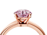 Rose gold Fancy Pink Round Cut Diamond Solitaire Ring with Six-Prong Setting and Classic Band_27