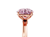 Rose gold Fancy Pink Round Cut Diamond Solitaire Ring with Thin Band and Prong Setting_17