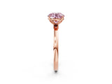 Rose gold Fancy Pink Round Cut Diamond Solitaire Ring with Thin Band and Prong Setting_26