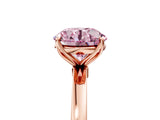 Rose gold Fancy Pink Round Cut Diamond Solitaire Ring with Thin Band and Prong Setting_29