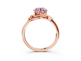 Rose gold Fancy Pink Round Cut Diamond Solitaire Ring with Twist Band and Four-Prong Setting_31