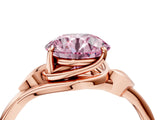 Rose gold Fancy Pink Round Cut Diamond Solitaire Ring with Twist Band and Four-Prong Setting_32