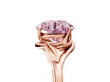 Rose gold Fancy Pink Round Cut Diamond Solitaire Ring with Twist Band and Four-Prong Setting_33
