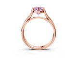 Rose gold Fancy Pink Round Cut Diamond Solitaire Twist Band Prong Setting Ring_69