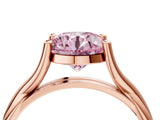 Rose gold Fancy Pink Round Cut Diamond Solitaire Twist Band Prong Setting Ring_70