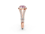Rose gold Fancy Pink Round Cut Diamond Split Shank Halo Ring with Four-Prong Setting_19