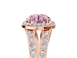 Rose gold Fancy Pink Round Cut Diamond Split Shank Halo Ring with Four-Prong Setting_22