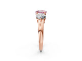 Rose gold Fancy Pink Round Cut Diamond Three-Stone Ring with Prong Setting and Classic Band_36