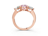 Rose gold Fancy Pink Round Cut Diamond Three-Stone Ring with Prong Setting and Classic Band_37