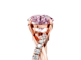 Rose gold Fancy Pink Round  Cut Diamond Twist Band Solitaire with Prong Setting_5