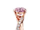 Rose gold Fancy Pink Round  Cut Diamond Twisted Band with Pavé Setting and Four-Prong Setting_5
