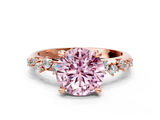 Rose gold Fancy Pink Round  Cut Diamond Vine Band with Four-Prong Setting