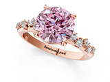 Rose gold Fancy Pink Round  Cut Diamond Vine Band with Four-Prong Setting_1