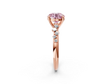Rose gold Fancy Pink Round  Cut Diamond Vine Band with Four-Prong Setting_2