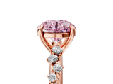 Rose gold Fancy Pink Round  Cut Diamond Vine Band with Four-Prong Setting_5
