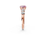 Rose gold Fancy Pink Round  Cut Five-Stone Prong Set Diamond Ring with Classic Band_55