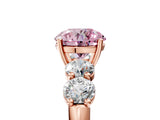 Rose gold Fancy Pink Round  Cut Five-Stone Prong Set Diamond Ring with Classic Band_58