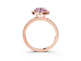Rose gold Fancy Pink Round Cut Halo Diamond Pave Band with Prong Setting_3