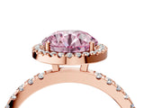 Rose gold Fancy Pink Round Cut Halo Diamond Pave Band with Prong Setting_4