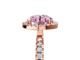 Rose gold Fancy Pink Round Cut Halo Diamond Pave Band with Prong Setting_5