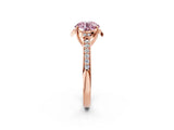 Rose gold Fancy Pink Round  Cut Halo Diamond Ring with Channel Set Band and Four-Prong Setting_30