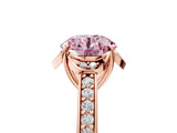 Rose gold Fancy Pink Round  Cut Halo Diamond Ring with Channel Set Band and Four-Prong Setting_33