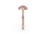 Rose gold Fancy Pink Round  Cut Halo Pave Split Shank Prong Setting Ring_33
