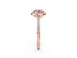Rose gold Fancy Pink Round Cut Halo Round Diamond Pavé Band with Four-Prong Setting_5