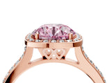 Rose gold Fancy Pink Round Cut Halo Round Diamond Pavé Band with Four-Prong Setting_7