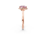 Rose gold Fancy Pink Round Cut Halo Round Diamond Solitaire Engagement Ring with Pave Band and Four-Prong Setting_14