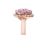 Rose gold Fancy Pink Round Cut Halo Round Diamond Solitaire Engagement Ring with Pave Band and Four-Prong Setting_17