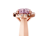 Rose gold Fancy Pink Round  Cut Halo Solitaire Engagement Ring with Square Band and Four-Prong Setting_71