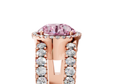 Rose gold Fancy Pink Round  Cut Halo Split Shank Diamond Ring with Four-Prong Setting_5
