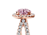 Rose gold Fancy Pink Round  Cut Halo Split Shank Pave Set Ring_5