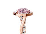 Rose gold Fancy Pink Round Cut Halo Twist Band with Four-Prong Setting_17