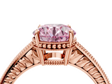 Rose gold Fancy Pink Round  Cut Milgrain Channel Set Engagement Ring with Solitaire Prong Setting_4