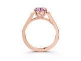 Rose gold Fancy Pink Round Cut Solitaire Cathedral Diamond Engagement Ring with Channel-Set Band and Four-Prong Setting_6