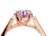 Rose gold Fancy Pink Round Cut Solitaire Cathedral Diamond Engagement Ring with Channel-Set Band and Four-Prong Setting_7
