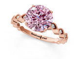 Rose gold Fancy Pink Round Cut Solitaire Diamond Ring with Infinity Twist Band and Four-Prong Setting_13