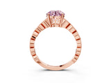 Rose gold Fancy Pink Round Cut Solitaire Diamond Ring with Infinity Twist Band and Four-Prong Setting_15