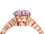 Rose gold Fancy Pink Round Cut Solitaire Diamond Ring with Infinity Twist Band and Four-Prong Setting_16