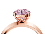 Rose gold Fancy Pink Round  Cut Solitaire Engagement Ring with Flat Band and Four-Prong Setting 5