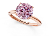 Rose gold Fancy Pink Round  Cut Solitaire Engagement Ring with Four-Prong Setting and Classic Band_1