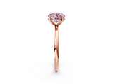 Rose gold Fancy Pink Round  Cut Solitaire Engagement Ring with Four-Prong Setting and Classic Band_2