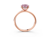 Rose gold Fancy Pink Round  Cut Solitaire Engagement Ring with Four-Prong Setting and Classic Band_3